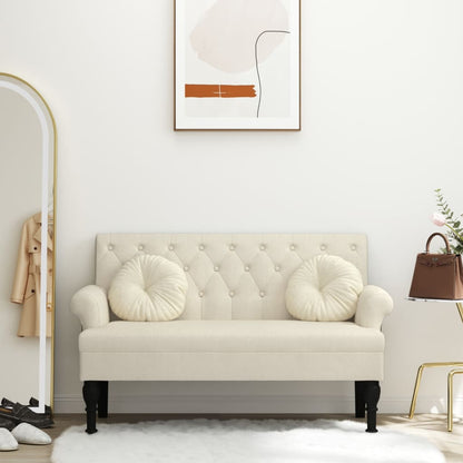 Lavice S Opěradlem 120 X 62 X 75,5 Cm Textil