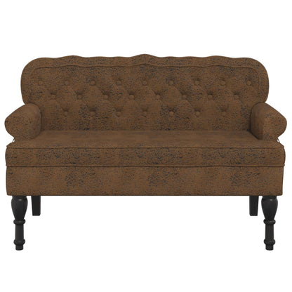 Lavice S Opěradlem 119,5X64,5X75 Cm Umělá Semišová Kůže