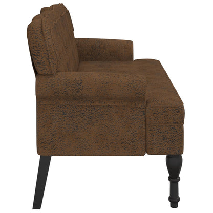 Lavice S Opěradlem 119,5X64,5X75 Cm Umělá Semišová Kůže