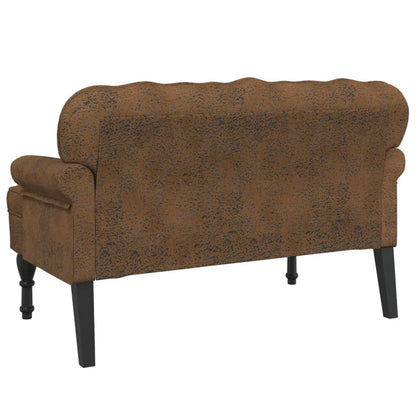Lavice S Opěradlem 119,5X64,5X75 Cm Umělá Semišová Kůže