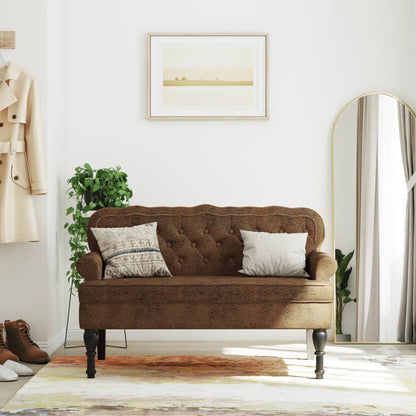 Lavice S Opěradlem 119,5X64,5X75 Cm Umělá Semišová Kůže