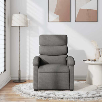 Polohovací Křeslo Tmavě Šedé Textil Tmavě Šedá