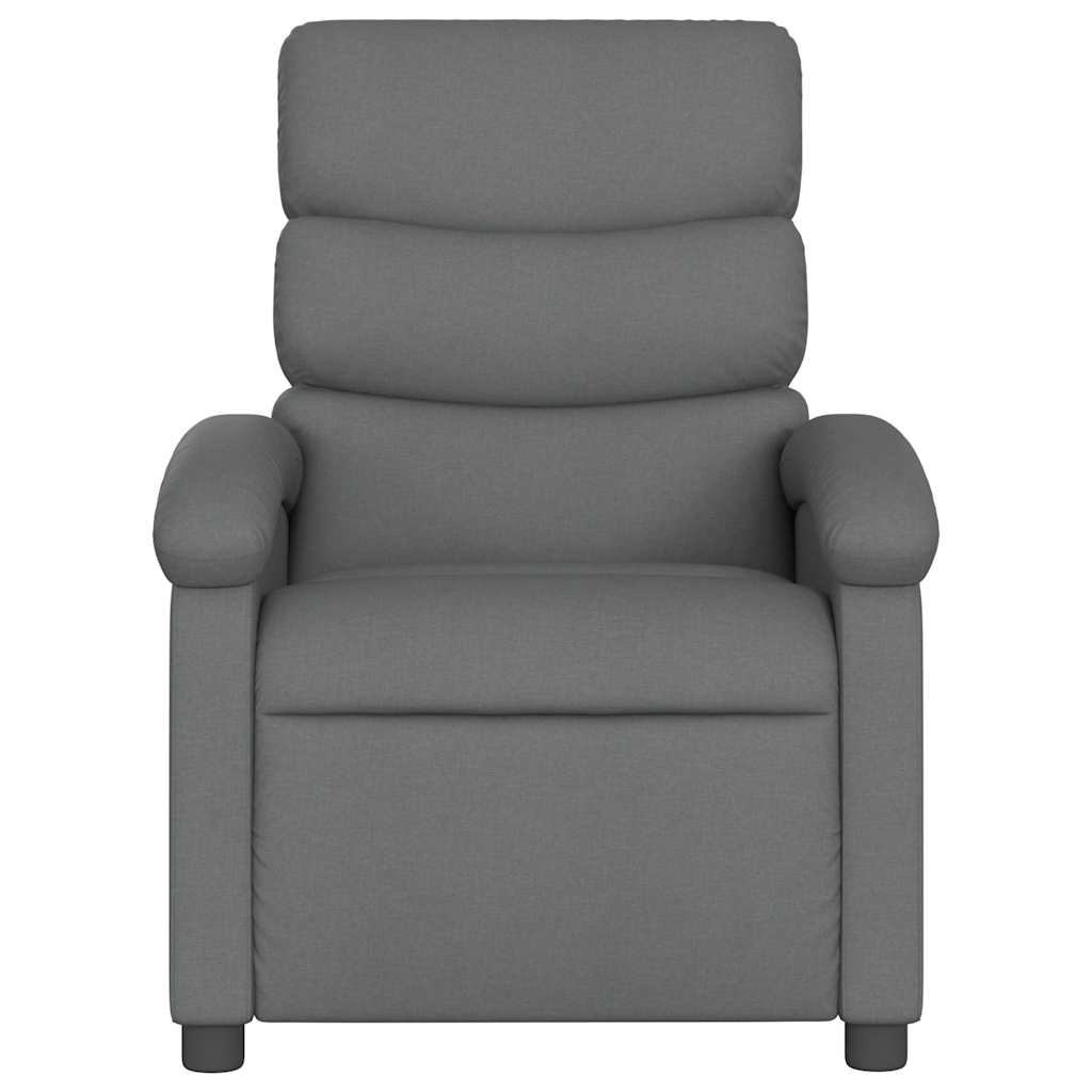 Polohovací Křeslo Tmavě Šedé Textil Tmavě Šedá