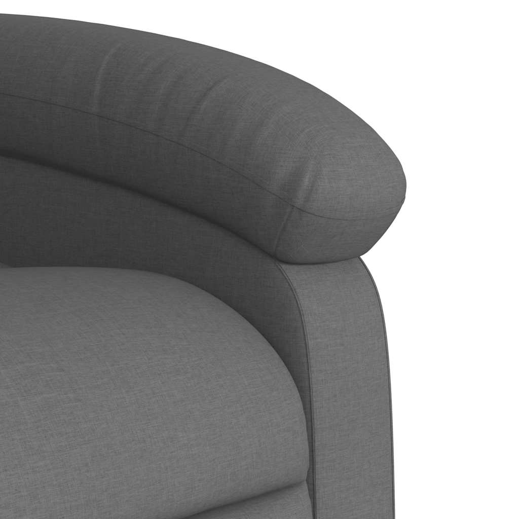 Polohovací Křeslo Tmavě Šedé Textil Tmavě Šedá