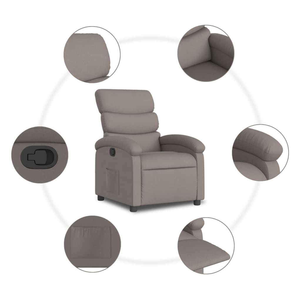 Polohovací Křeslo Textil Taupe