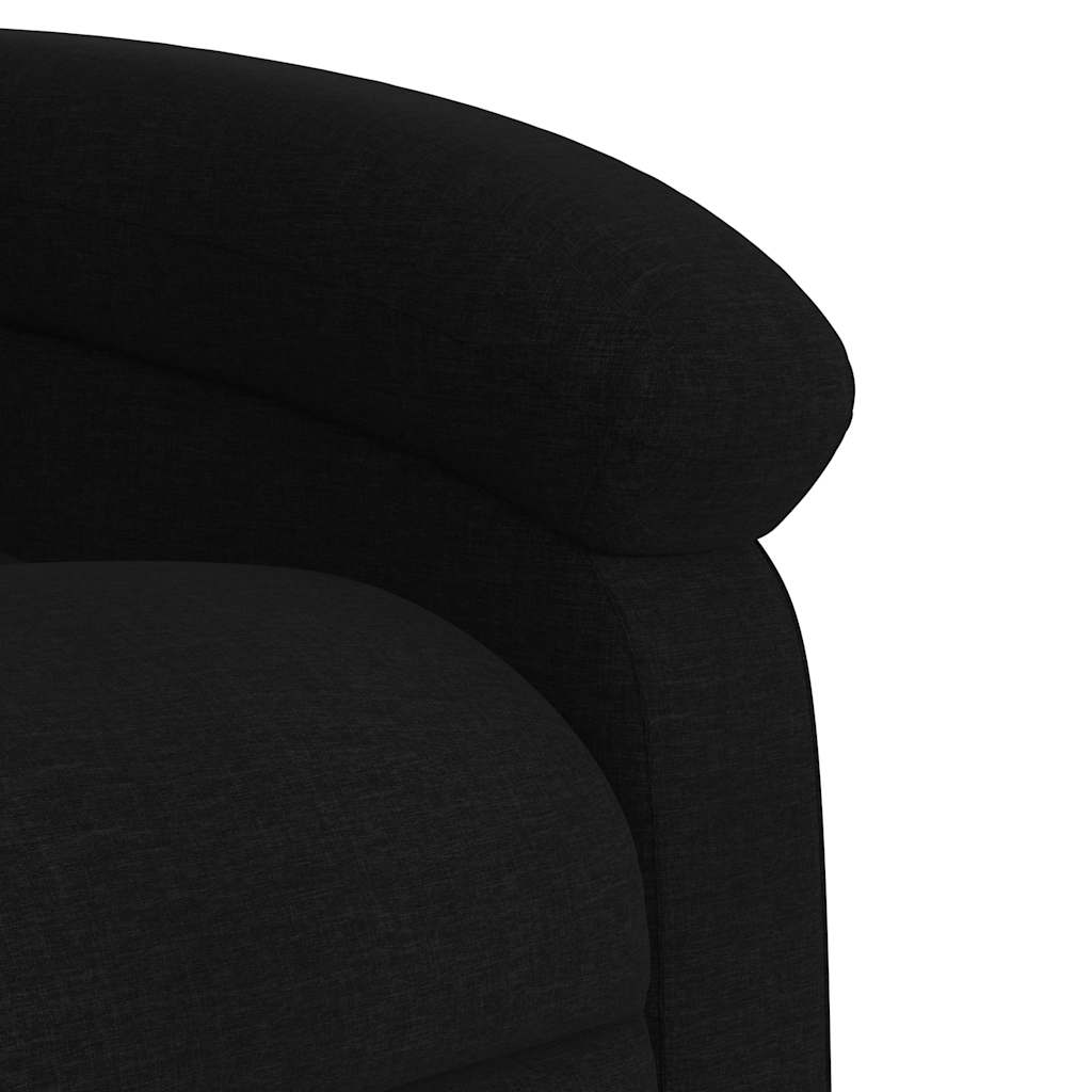 Masážní Polohovací Křeslo Černé Textil Černá