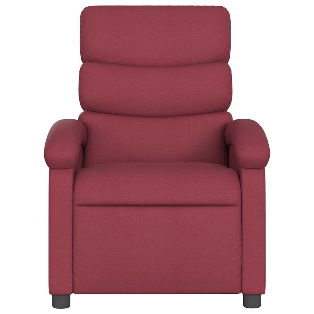 Masážní Polohovací Křeslo Vínové Textil Vínová Červená