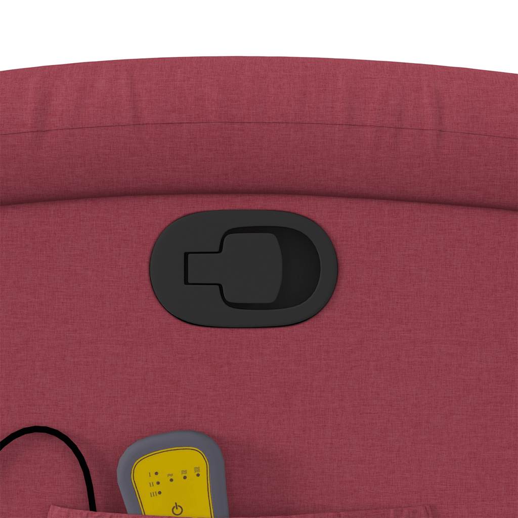Masážní Polohovací Křeslo Vínové Textil Vínová Červená