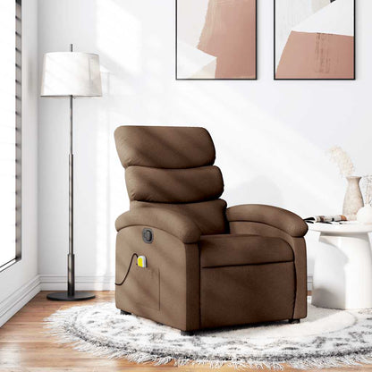 Elektrické Polohovací Křeslo Hnědé Textil Hnědá