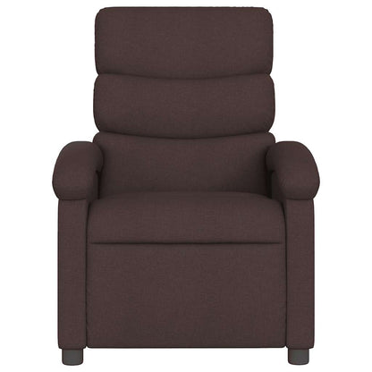 Masážní Polohovací Křeslo Tmavě Hnědé Textil Tmavě Hnědá