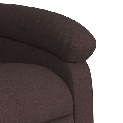 Masážní Polohovací Křeslo Tmavě Hnědé Textil Tmavě Hnědá