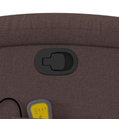 Masážní Polohovací Křeslo Tmavě Hnědé Textil Tmavě Hnědá