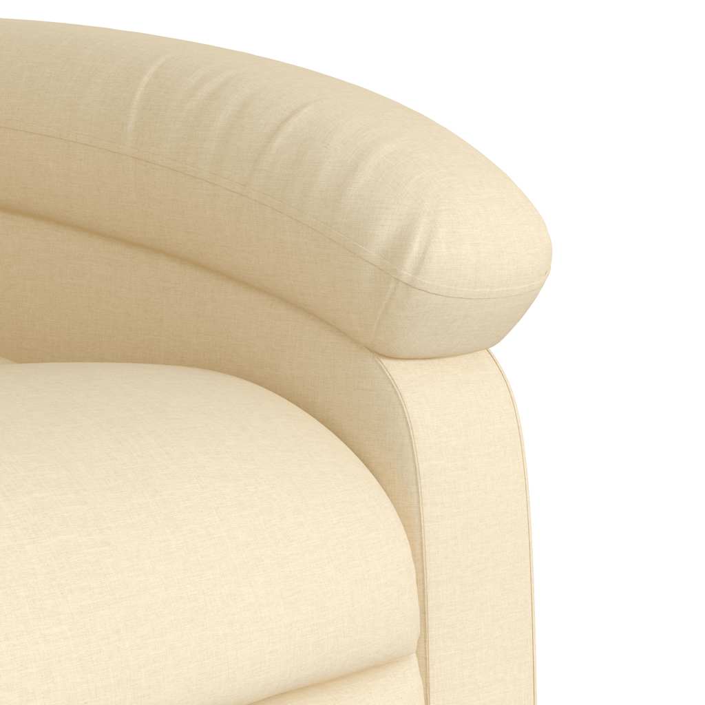 Masážní Polohovací Křeslo Krémové Textil Krémová