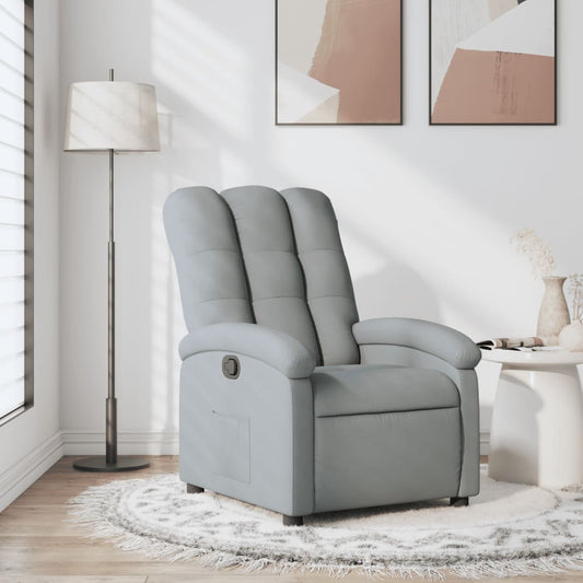 Polohovací Křeslo Světle Šedé Textil Světle Šedá