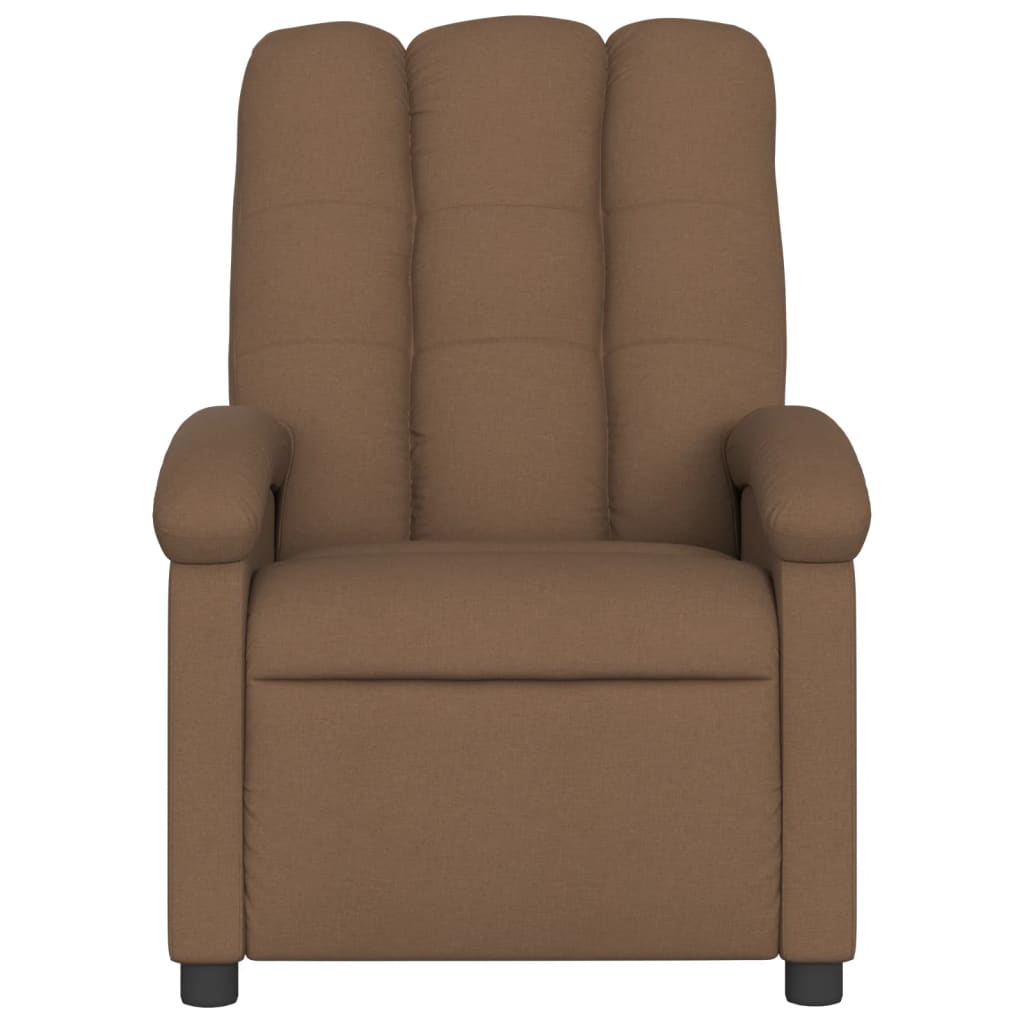 Polohovací Křeslo Hnědé Textil Hnědá