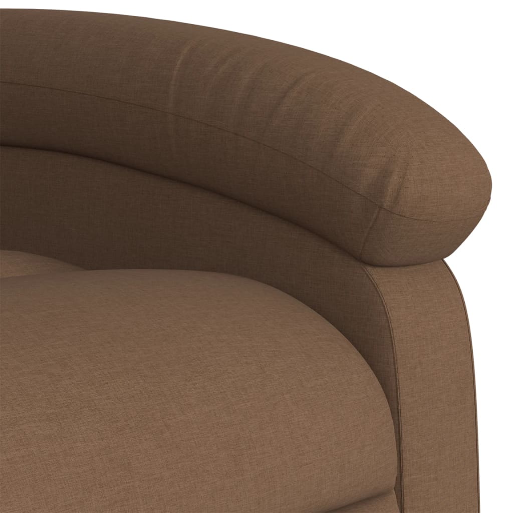 Polohovací Křeslo Hnědé Textil Hnědá