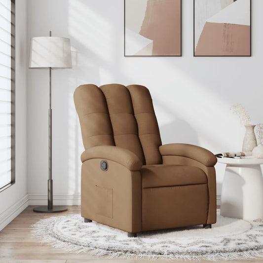 Polohovací Křeslo Hnědé Textil Hnědá