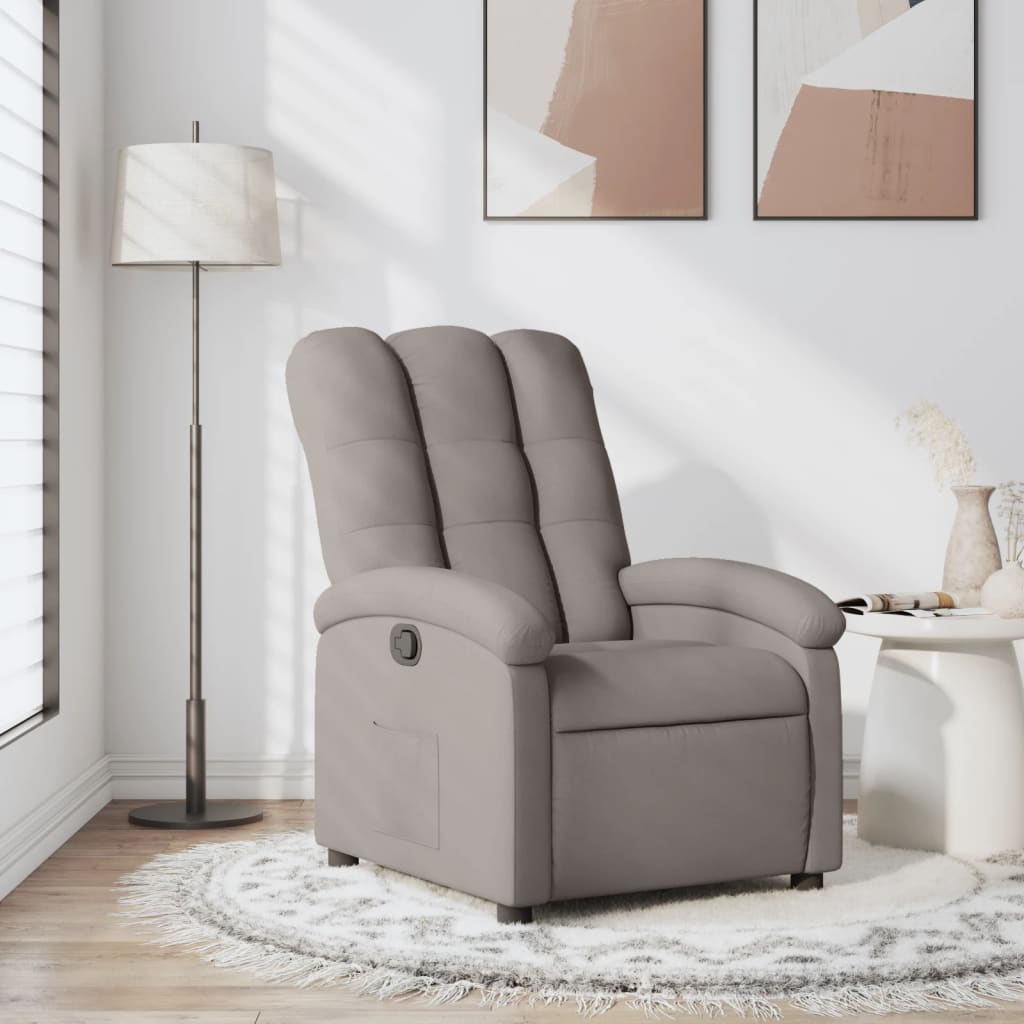 Elektrické Polohovací Křeslo Textil Taupe