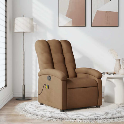 Polohovací Křeslo Hnědé Textil Hnědá