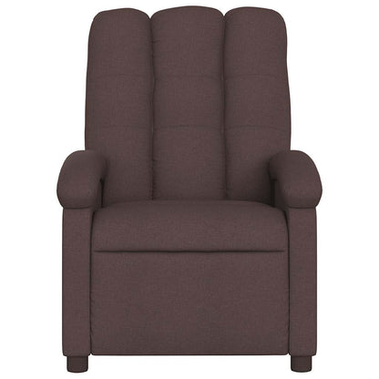 Masážní Polohovací Křeslo Tmavě Hnědé Textil Tmavě Hnědá