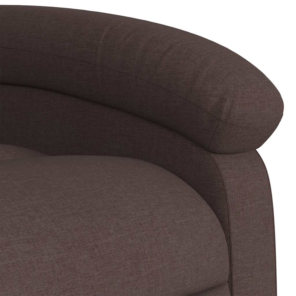 Masážní Polohovací Křeslo Tmavě Hnědé Textil Tmavě Hnědá
