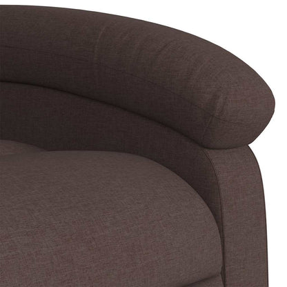 Masážní Polohovací Křeslo Tmavě Hnědé Textil Tmavě Hnědá