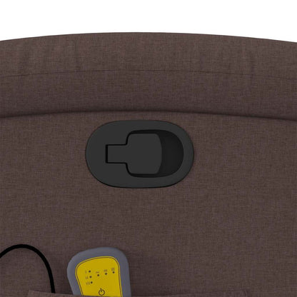 Masážní Polohovací Křeslo Tmavě Hnědé Textil Tmavě Hnědá