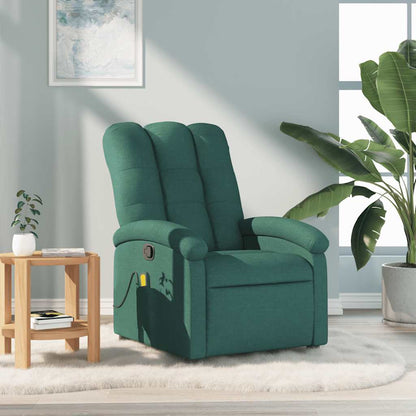 Polohovací Křeslo Tmavě Zelené Textil Tmavě Zelená