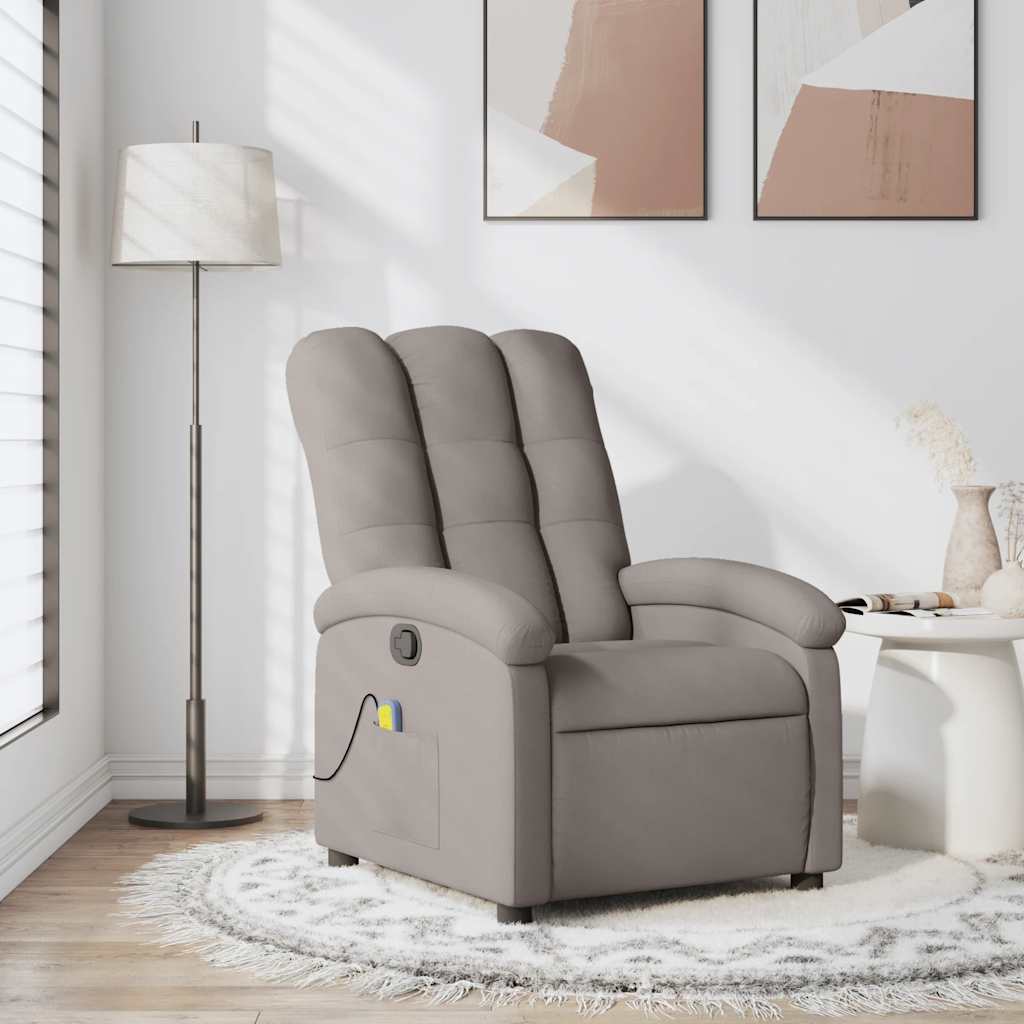 Elektrické Polohovací Křeslo Textil Taupe