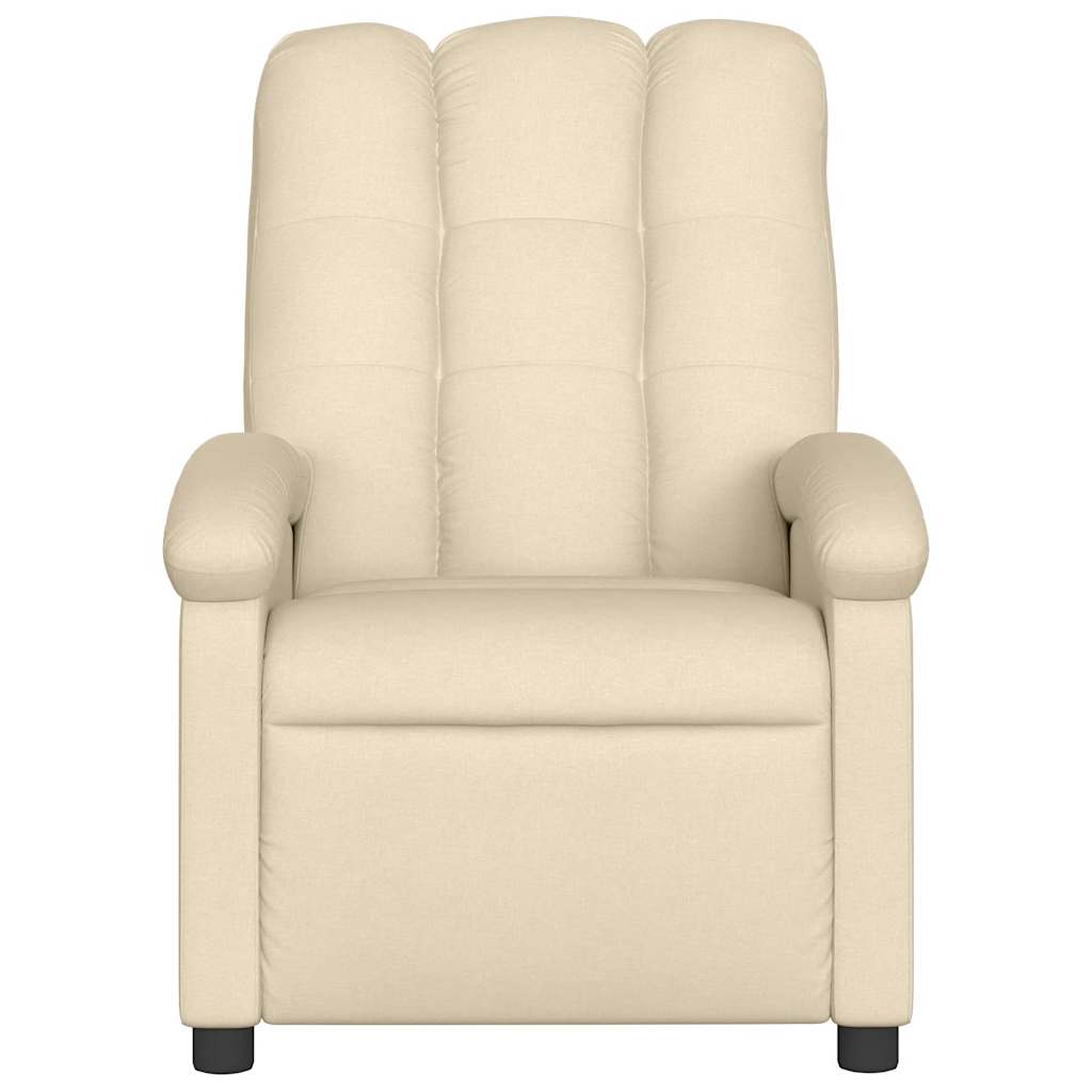 Masážní Polohovací Křeslo Krémové Textil Krémová