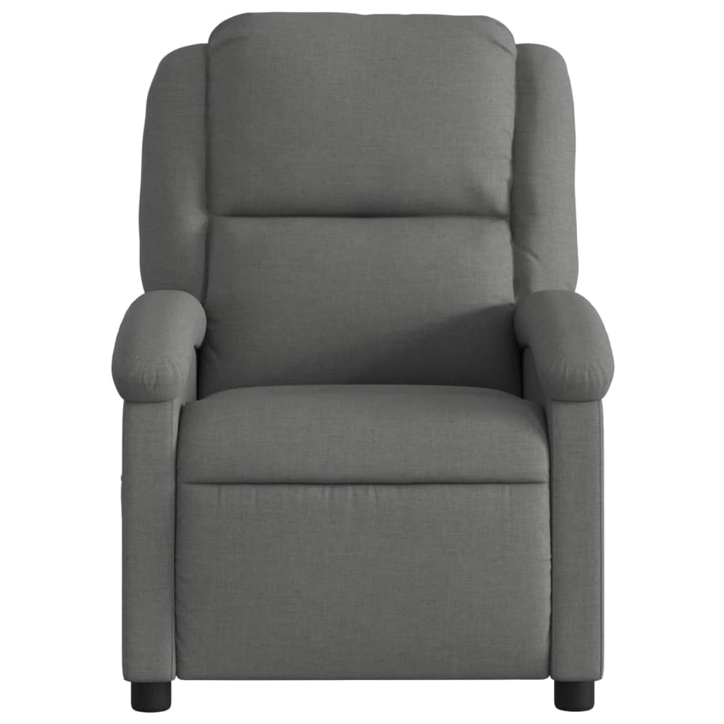 Polohovací Křeslo Tmavě Šedé Textil Tmavě Šedá
