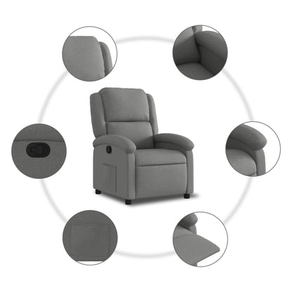 Polohovací Křeslo Tmavě Šedé Textil Tmavě Šedá