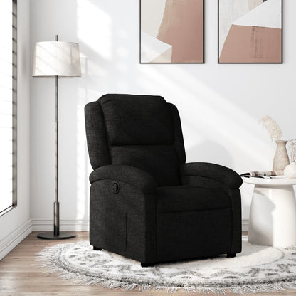 Masážní Polohovací Křeslo Černé Textil Černá