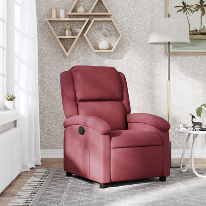 Elektrické Polohovací Křeslo Vínové Textil Vínová Červená