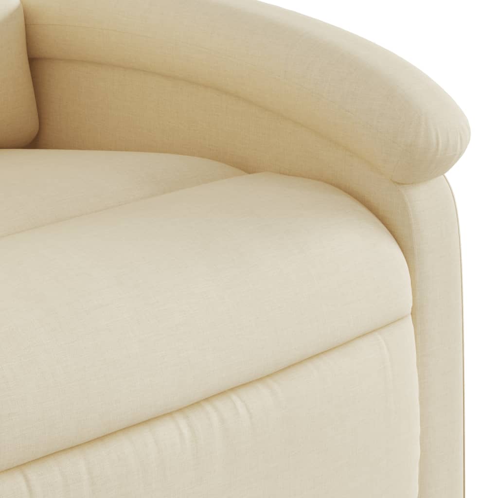 Polohovací Křeslo Krémové Textil Krémová