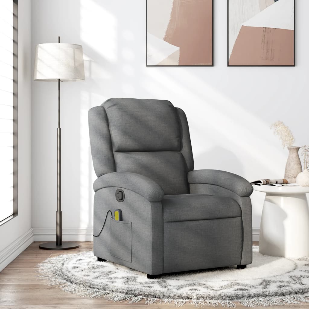 Polohovací Křeslo Tmavě Šedé Textil Tmavě Šedá