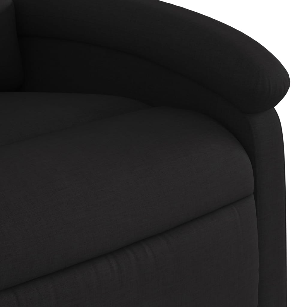 Masážní Polohovací Křeslo Černé Textil Černá