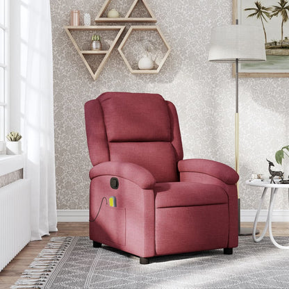 Elektrické Polohovací Křeslo Vínové Textil Vínová Červená