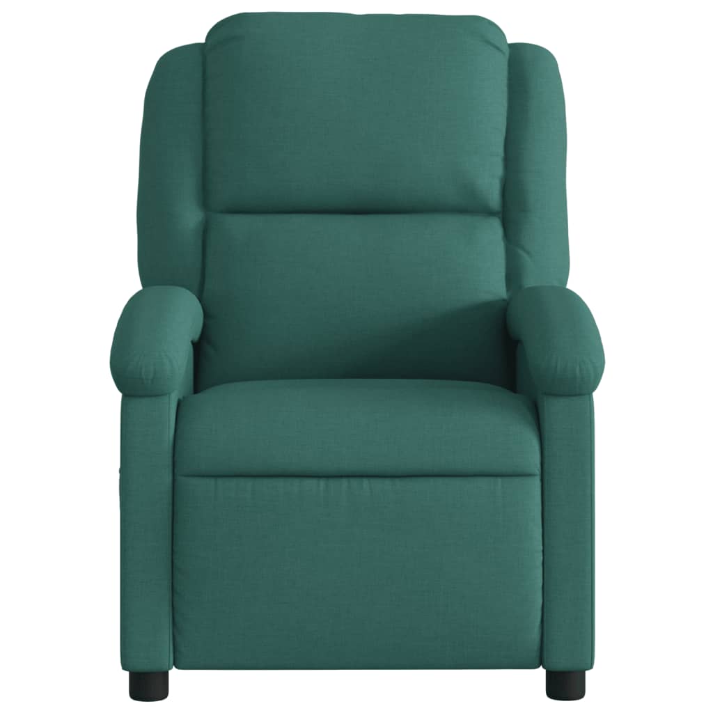 Masážní Polohovací Křeslo Tmavě Zelené Textil Tmavě Zelená