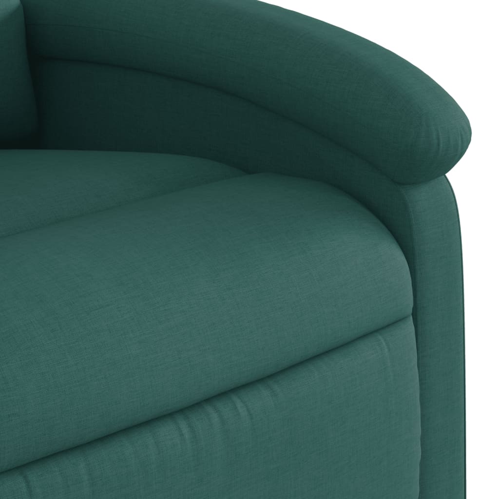 Masážní Polohovací Křeslo Tmavě Zelené Textil Tmavě Zelená
