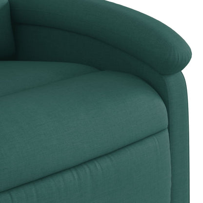 Masážní Polohovací Křeslo Tmavě Zelené Textil Tmavě Zelená