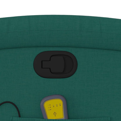 Masážní Polohovací Křeslo Tmavě Zelené Textil Tmavě Zelená