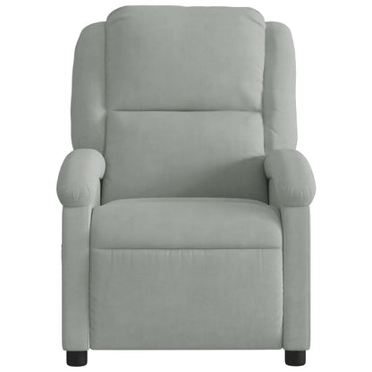 Polohovací Křeslo Světle Šedé Samet Světle Šedá