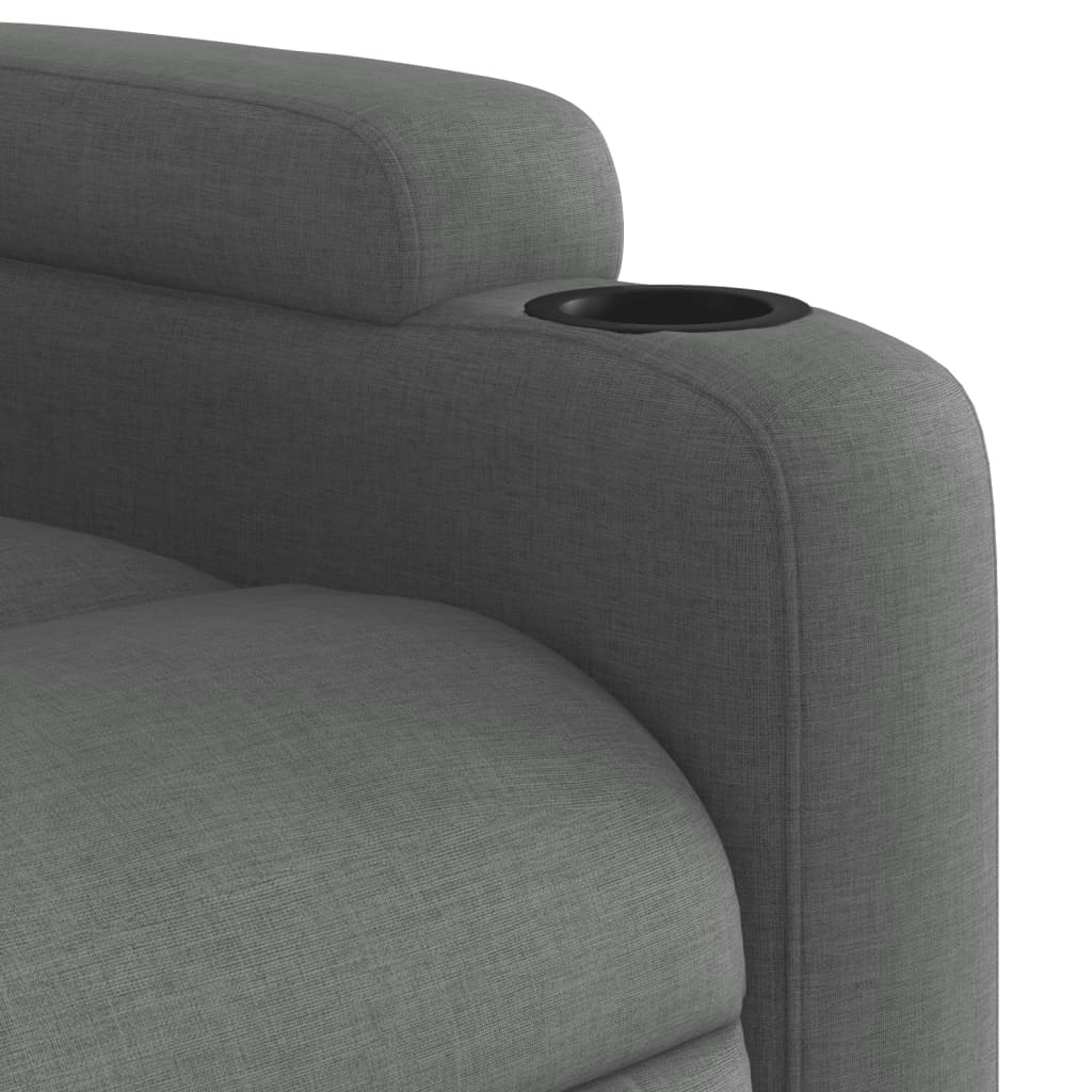 Polohovací Křeslo Tmavě Šedé Textil Tmavě Šedá
