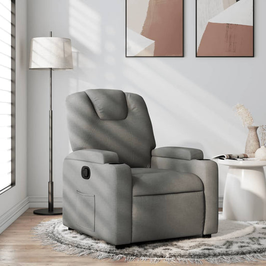 Polohovací Křeslo Tmavě Šedé Textil Tmavě Šedá