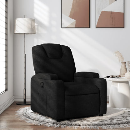 Masážní Polohovací Křeslo Černé Textil Černá