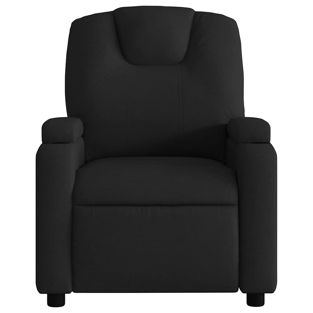 Masážní Polohovací Křeslo Černé Textil Černá