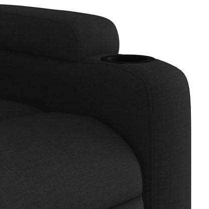 Masážní Polohovací Křeslo Černé Textil Černá