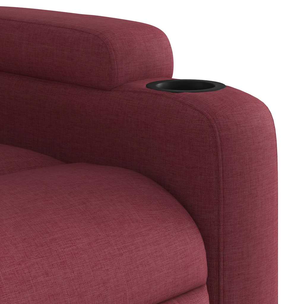 Masážní Polohovací Křeslo Vínové Textil Vínová Červená