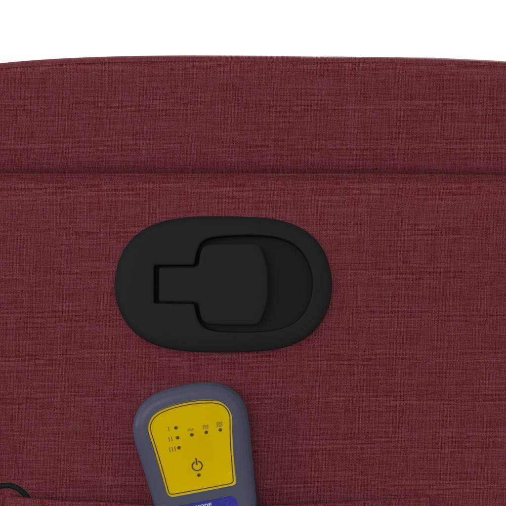 Masážní Polohovací Křeslo Vínové Textil Vínová Červená